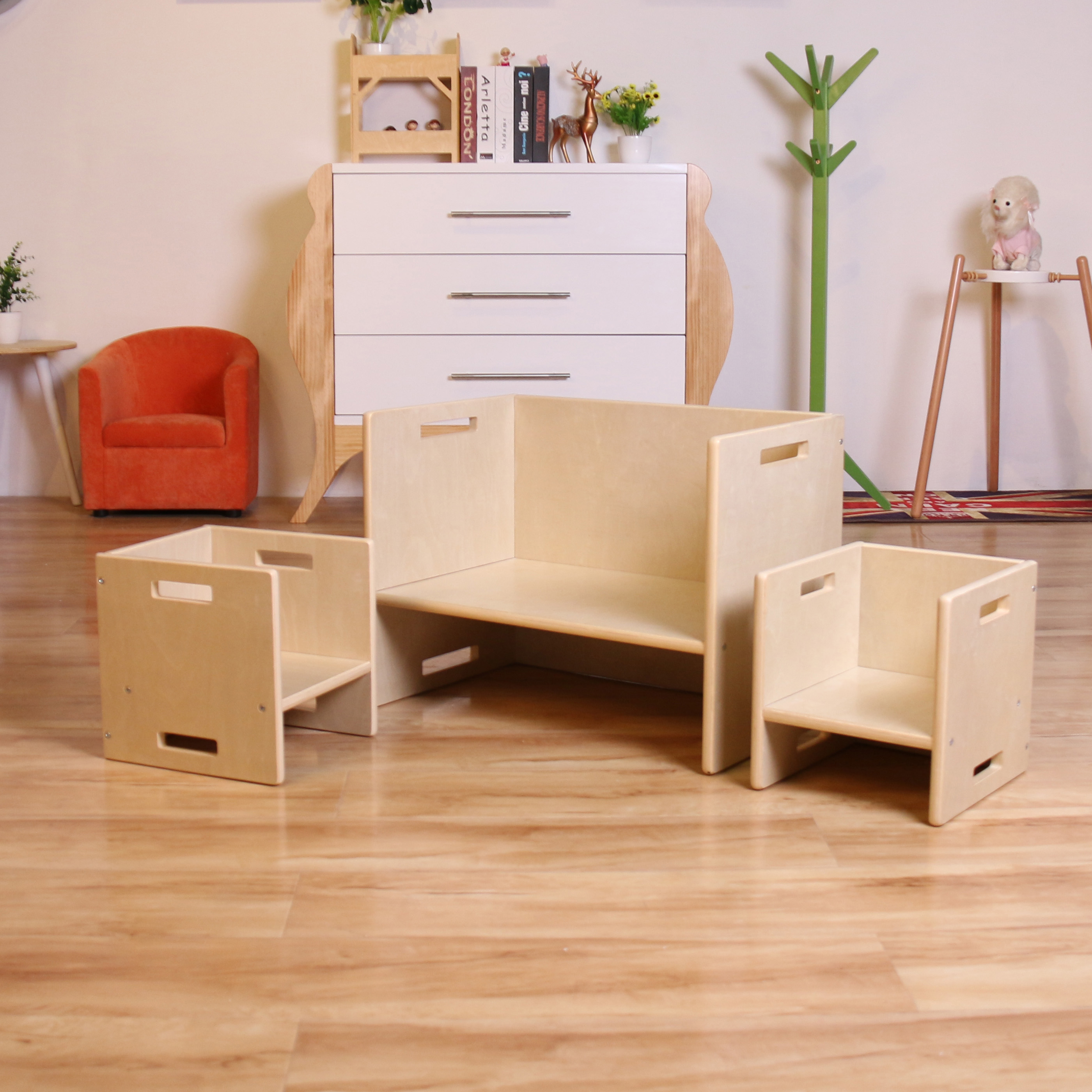 Homish HHMS-054 Tod Kids Chairs & Table Multifunctional Table and Chair Set