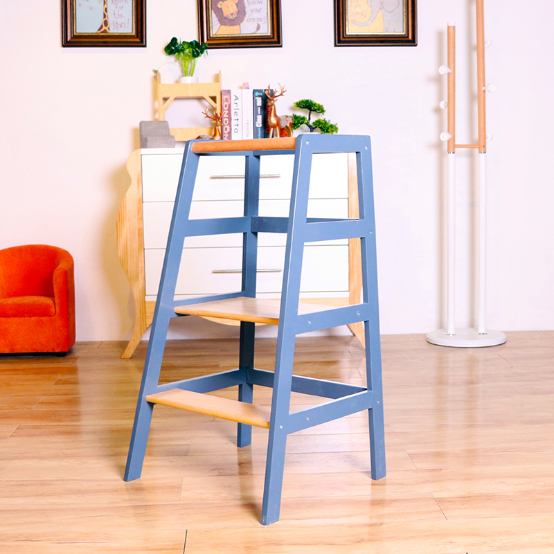 Homish HHLT-008 Taylor Learning Tower Kids Kitchen Helper Toddler Step Stool Learning Stool