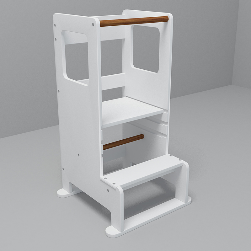 Homish HHLT-010 Thomas Learning Tower Toddler Kitchen Helper Wooden Stand Stool Learning Stool
