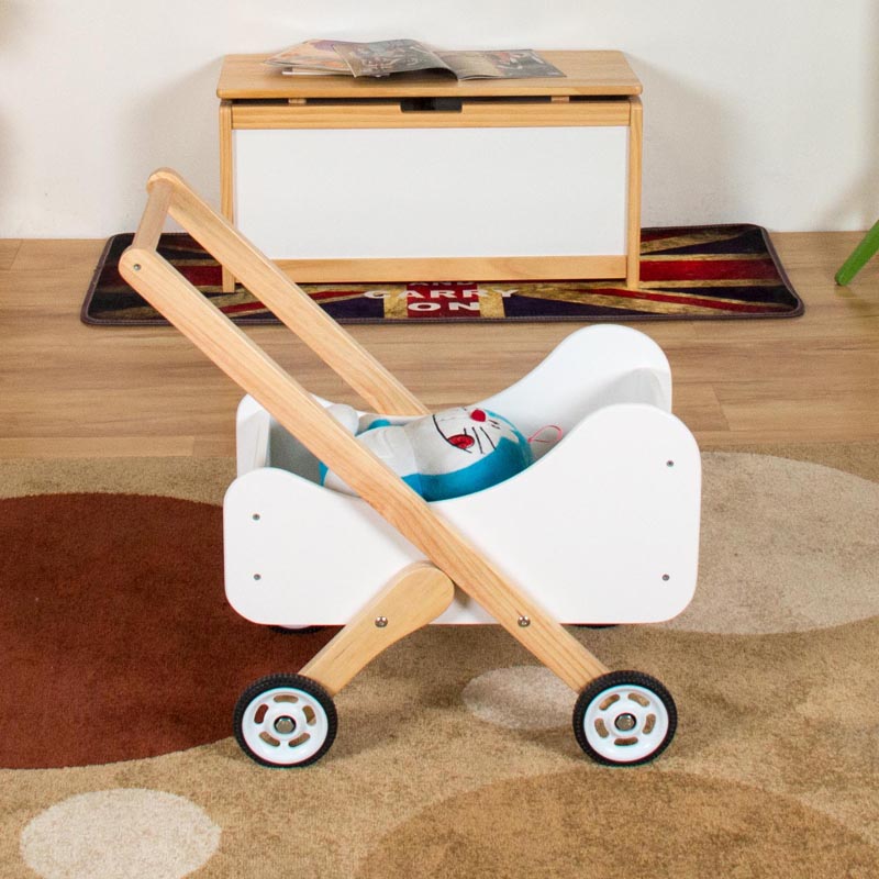 Homish HHCA-003 Watson Doll Pram Wooden Cart Kids Cart Wooden children cart