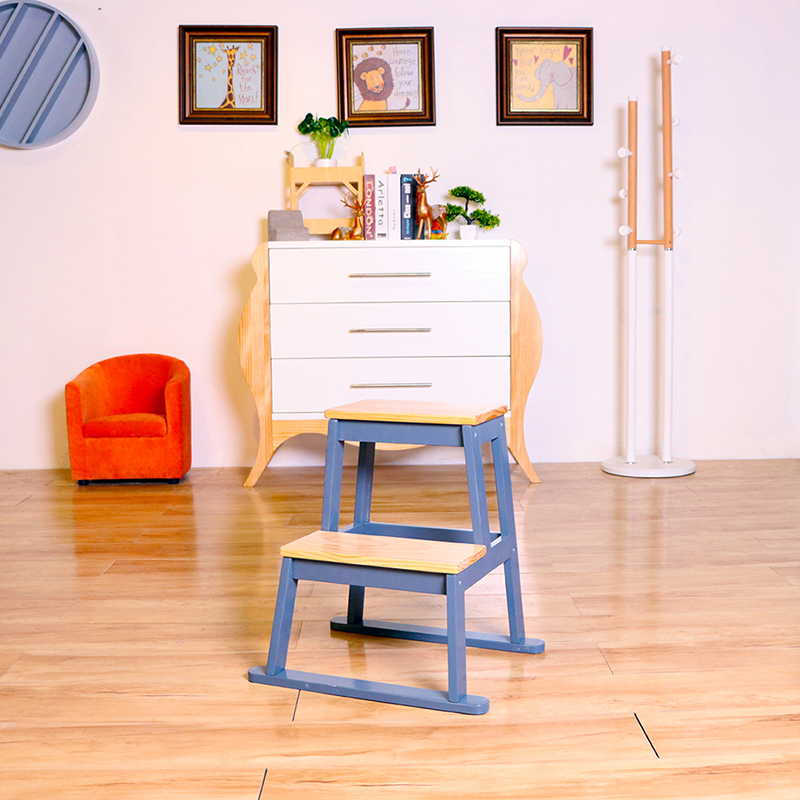Homish HHST-002 Davis Step Stool Kids Stand Stool Wooden Kitchen Stool
