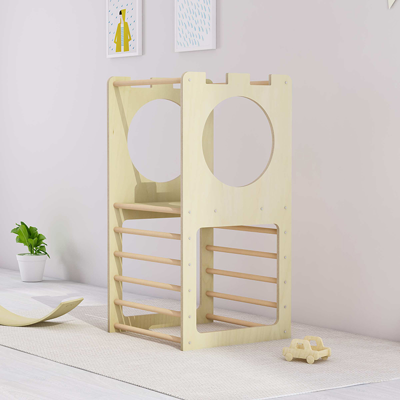 Homish HHGP-007 Climbing Frame Castle Kids Wooden Climber Play Gym Montessori Furniture