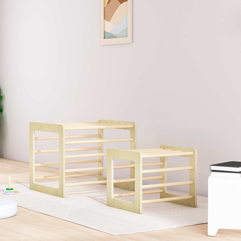 Homish HHGP-004 Climbing Frame Cube Kids Wooden Climber Gym Play Montessori Wood Toy
