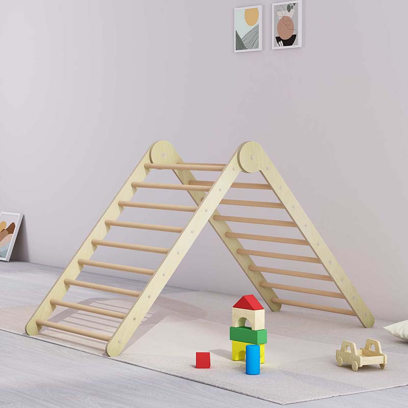 Homish HHGP-008 Large Foldable Climbing Frame Kids Climber Child Play Gym Montessori Wooden Toy
