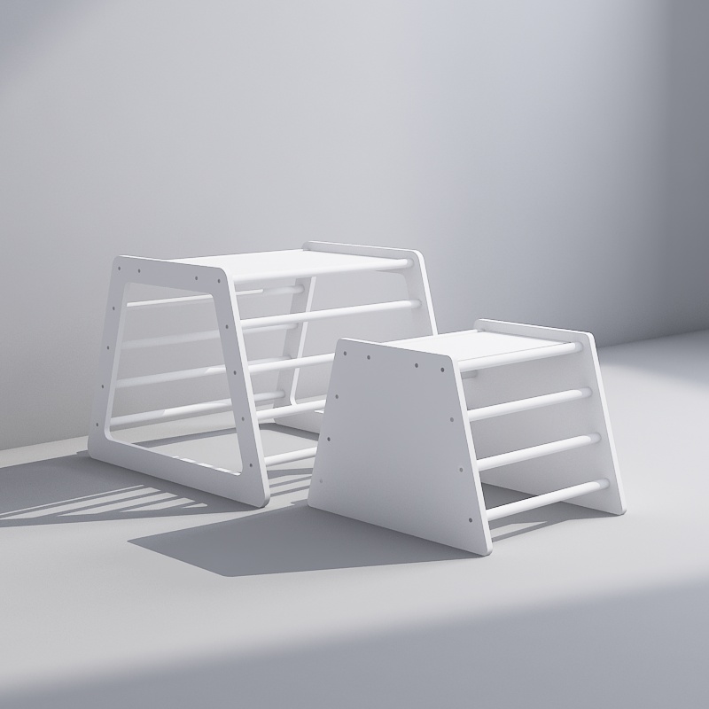 Homish HHGP-003 Climbing Frame Trapezoid Kids Climber Wooden Gym Play Montessori Toy