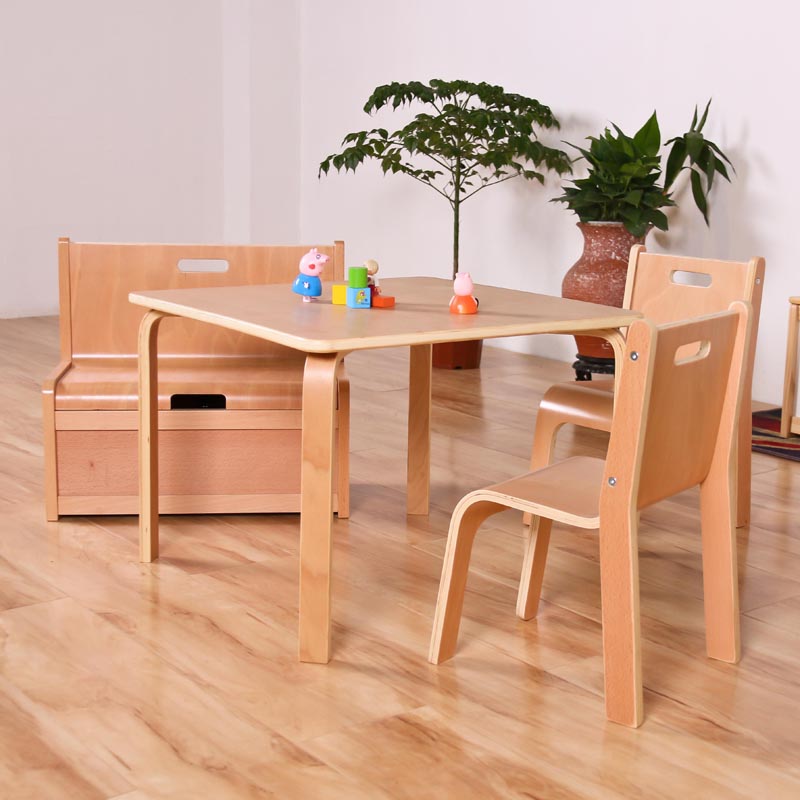 Homish HHMS-015 1Table + 2 Chairs + 1 Bench Kids Table and Chair Set with Stroage Bench