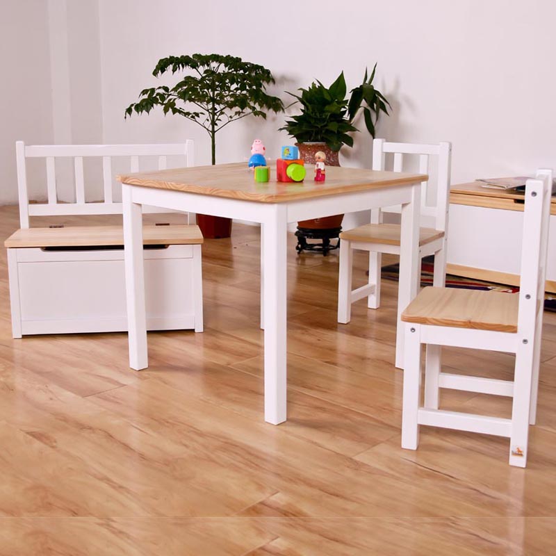 Homish HHMS-017 Kids Chair and Table Children Table and Chair with Storage Bench Child Furniture