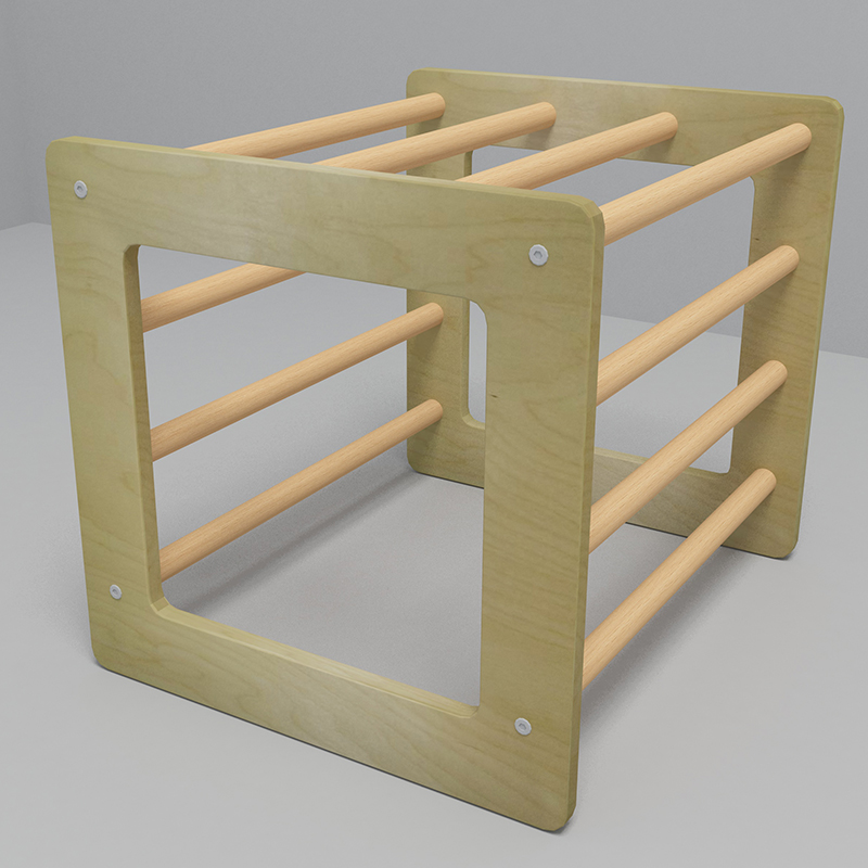 Homish HHGP-004 Climbing Frame Cube Kids Wooden Climber Gym Play Montessori Wood Toy