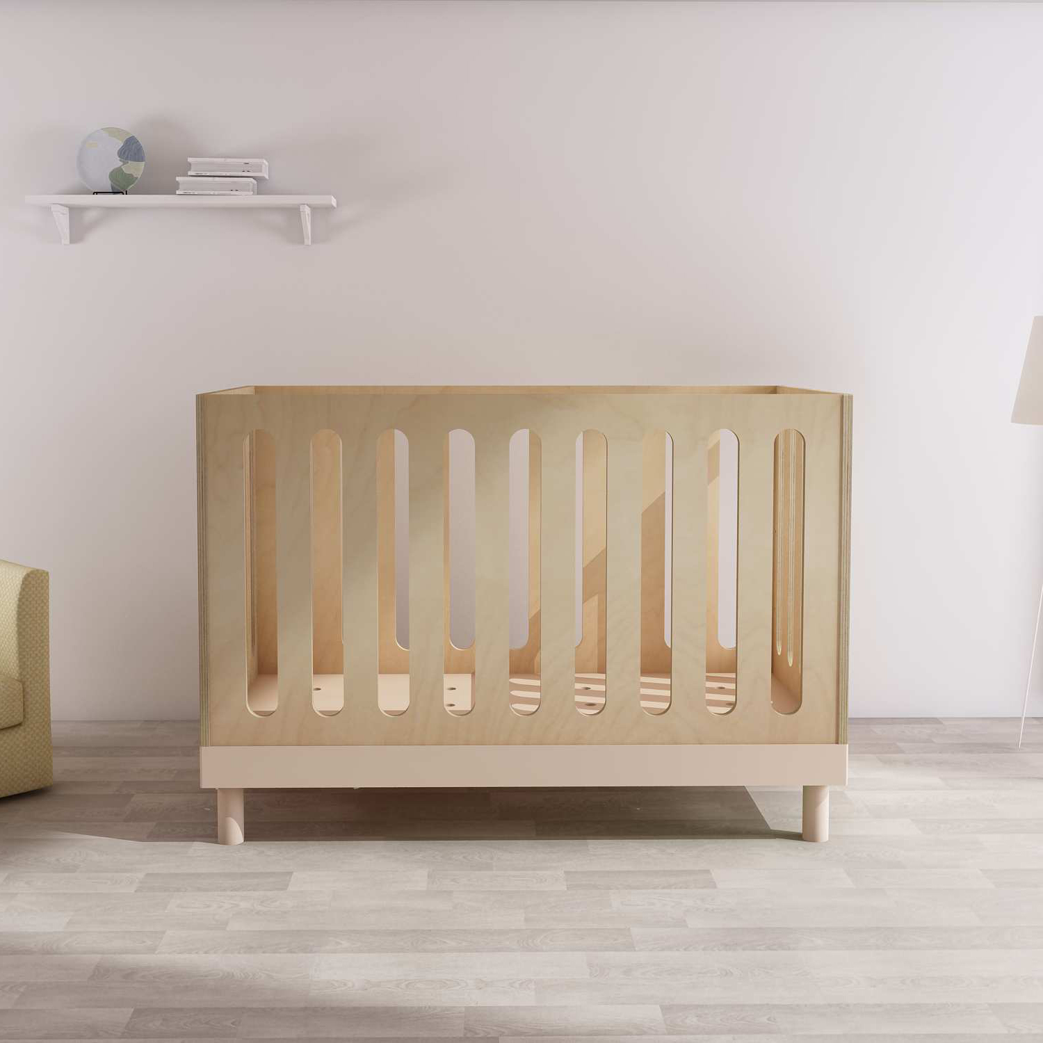 Homish HHBC-121 Birch Plywood Baby Bed Baby Cot Baby Crib Baby Bed