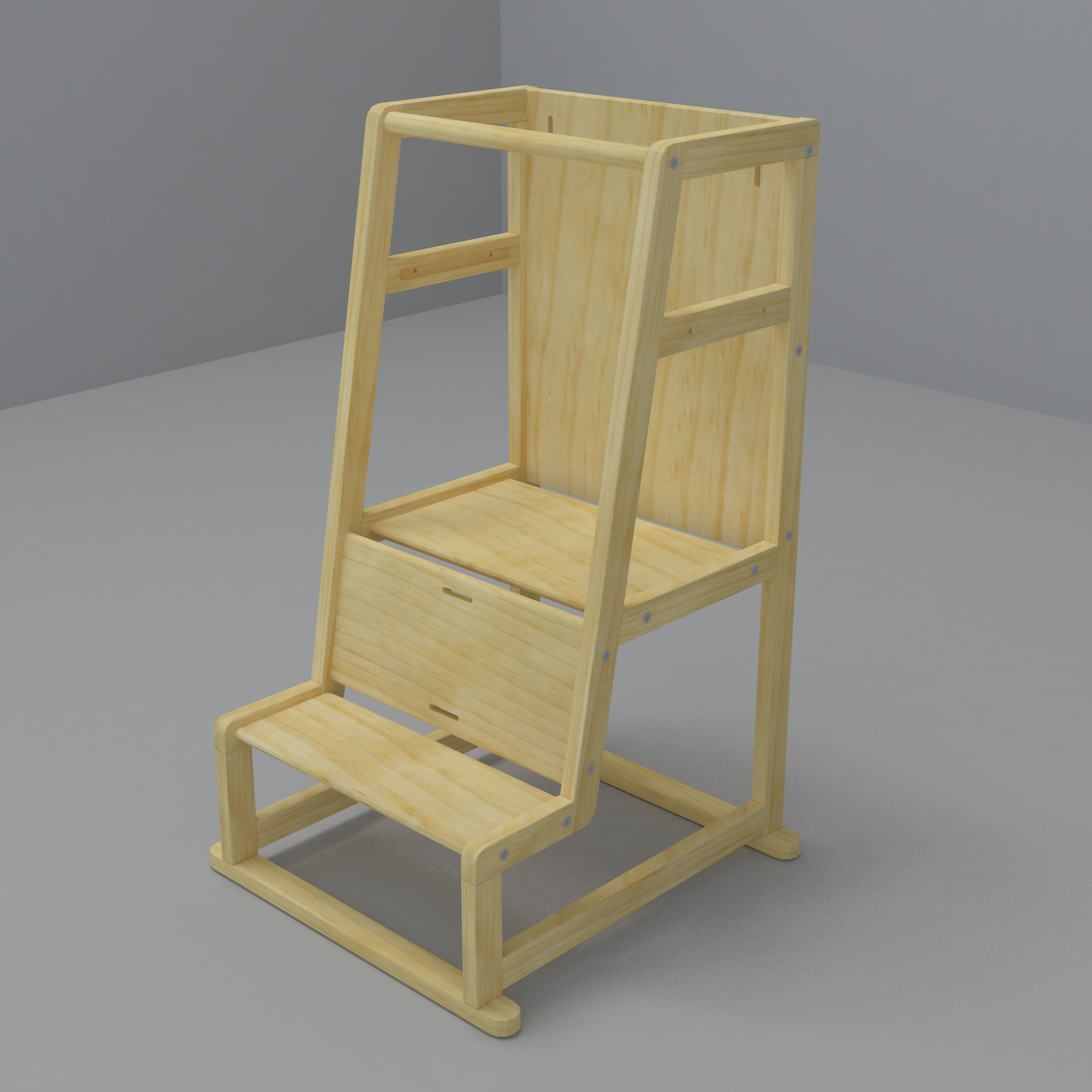 Homish HHLT-003 Marcy Learning Tower Kids Kitchen Helper Wooden Step Stool Montessori Furniture