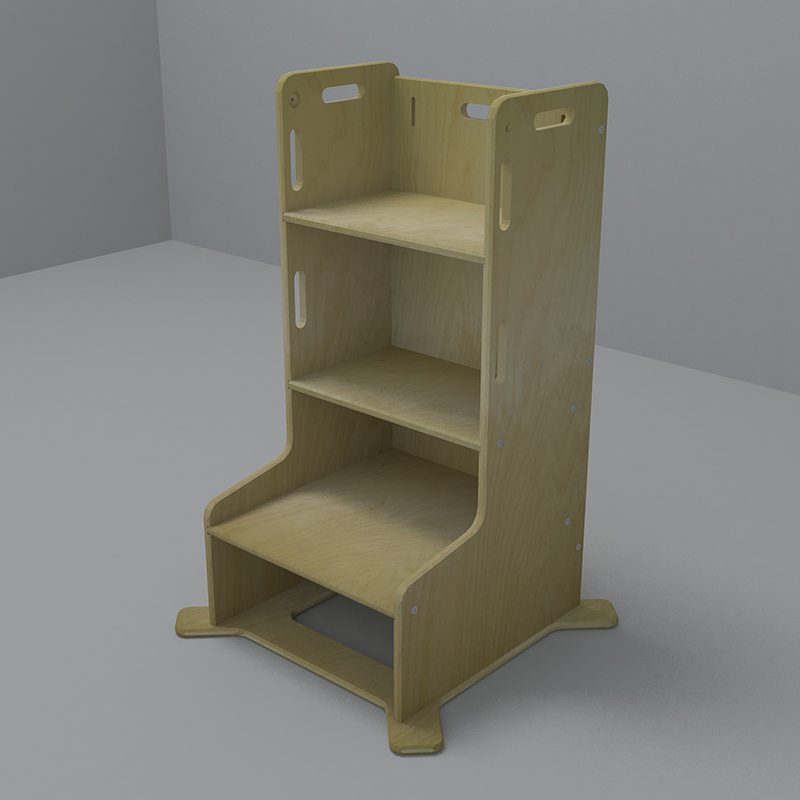 Homish HHLT-004 Hunter Learning Tower Kids Step Stool Toddler Kitchen Helper Montessori Furniture