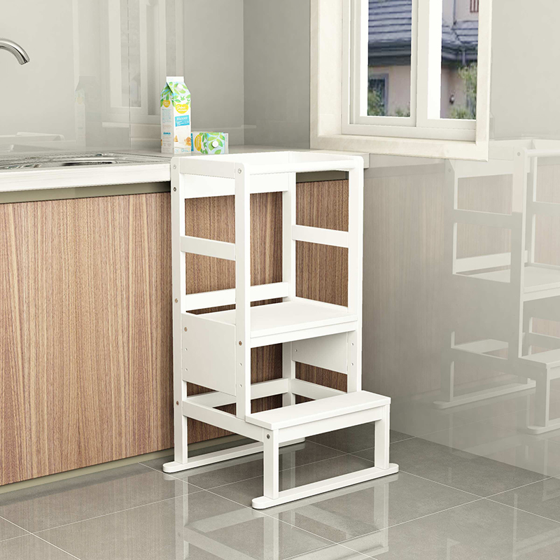 Homish HHLT-012 Victoria Learning Tower Toddler Kitchen Helper Children Step Stool Learning Stool