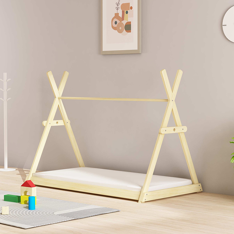 Homish HHKB-012 Wooden Kids Tepee Bed Toddler Bed Frame Children Tipi Bed Child Bed